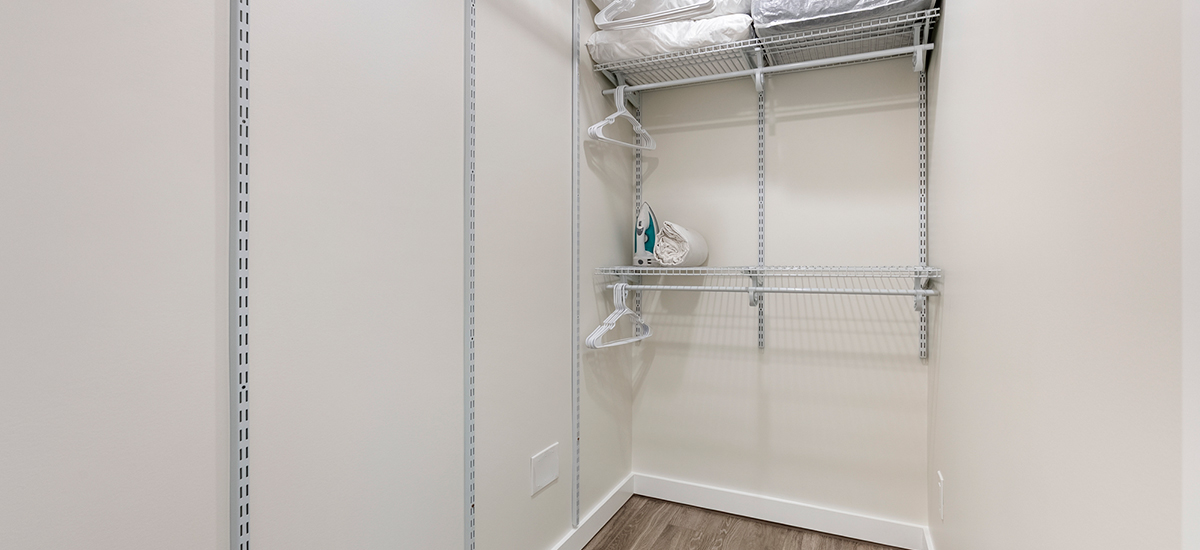 Spacious walk-in closet in the king bedroom